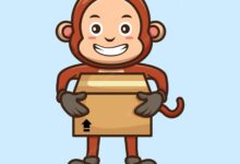 monkey holding a box